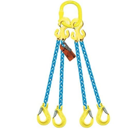 Grabiq Quad Leg 1/2 in Adjstbl Chain Slng TG4-EGKN, 12ft L, 39000lb WLL G-1/2-TG4-EGKN-12